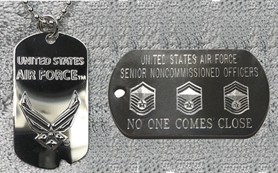Stainless Steel Air Force SNCO Dog Tag