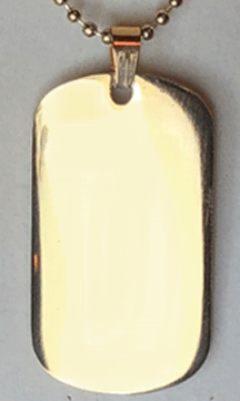 18K GoldPlaged Dog Tag Blank
