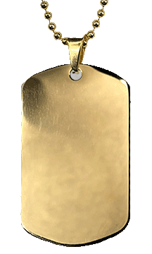 Gold Stainless Steel Dog Tag