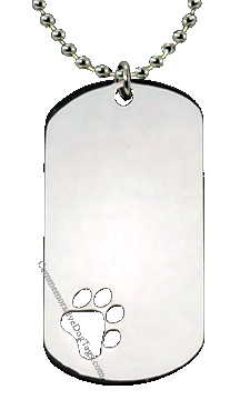 Stainless Steel Paw Out Dog Tag