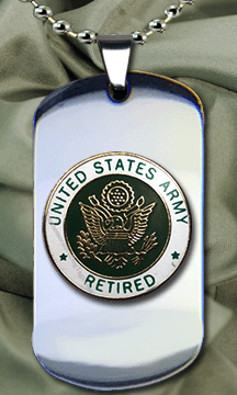 Stainless Steel Army Retired Dog Tag