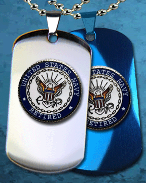Blue Plated Navy Dog Tag