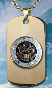 Air Force Gold Stainless Dog Tag