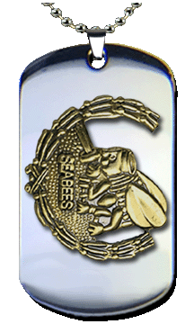 Stainless Steel Navy Seabee Dog Tag