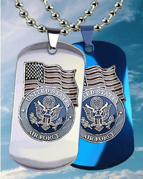 Air Force Insignia with Flag Dog Tag