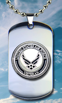 Stainless Steel Air Force Veteran Dog Tag