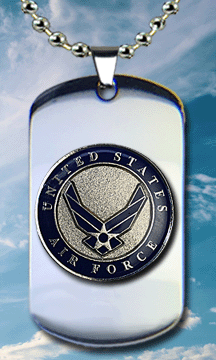 Stainless Steel Air Force Veteran Dog Tag