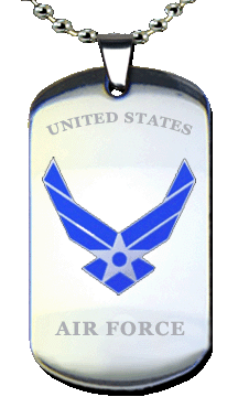 Stainless Steel Air Force Dog Tag