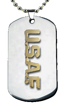 USAF Gold Letters Dog Tag