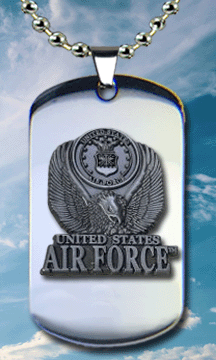 Stainless Steel Air Force Veteran Dog Tag