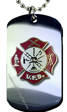 Stainless Steel Volunteer Fire Department Dog Tag