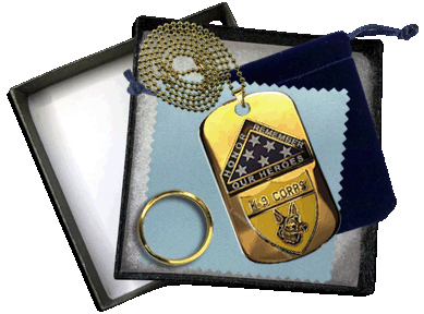 Memorial K9 Dog Tag Gold Plated