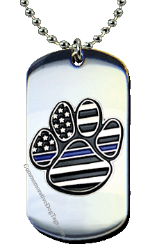 Stainless Steel Blue Line K9 Dog Tag
