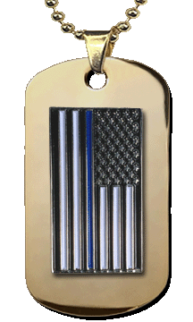 Police Thin Blue Line Dog Tag