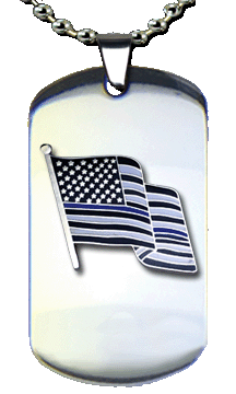 Police Thin Blue Line Dog Tag