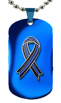 Police Thin Blue Ribbon Dog Tag