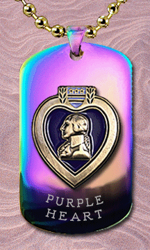 Purple Heart Stainless Dog Tag
