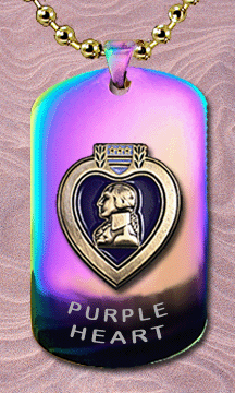 Purple Heart Stainless Dog Tag