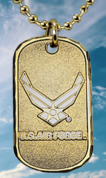 Air Force Insignia Gold Dog Tag
