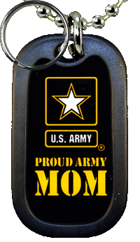 Key Chain 2879 Proud Army MOM Metal Dog Tag Army Insignia 