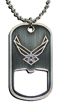 Air Force Bottle Opener Dog Tags