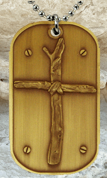 Wooden Cross Dog Tag