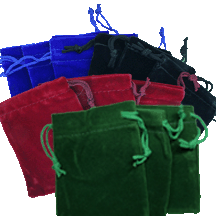 Red, Blue, Black Velvet Bags