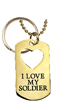 Lady Style I Love My Soldier Dog Tag