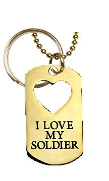 Gold Army Female Dog Tag