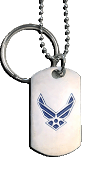 Air Force Mini Dog Tag Blue Wings
