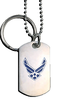 Ladies Air Force Gold Dog Tag