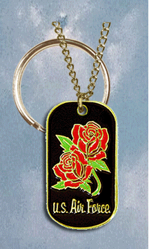 Air Force Ladies Rose Dog Tag