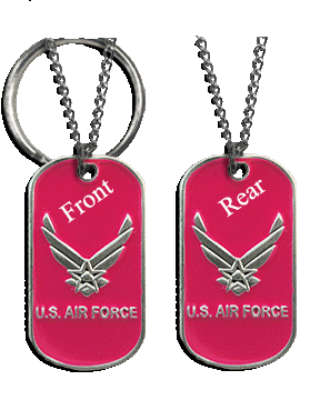 Pink Air Force Ladies Style Dog Tag