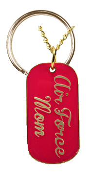 Pink Air Force Mom Dog Tag