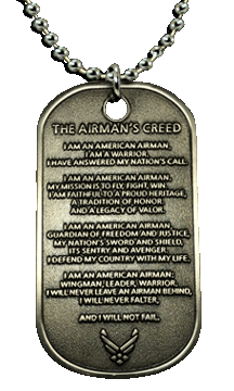 Air Force Creed Metal Dog Tag