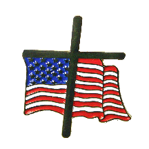 US Flag Cross Lapel Pin