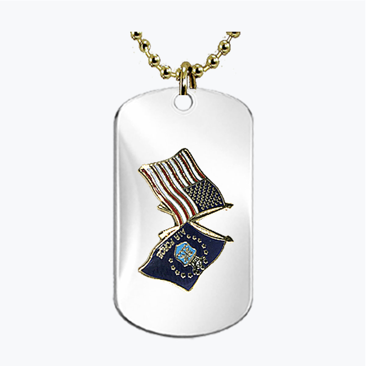 Air Force Legacy Seal Flag and US Flag Dog Tag
