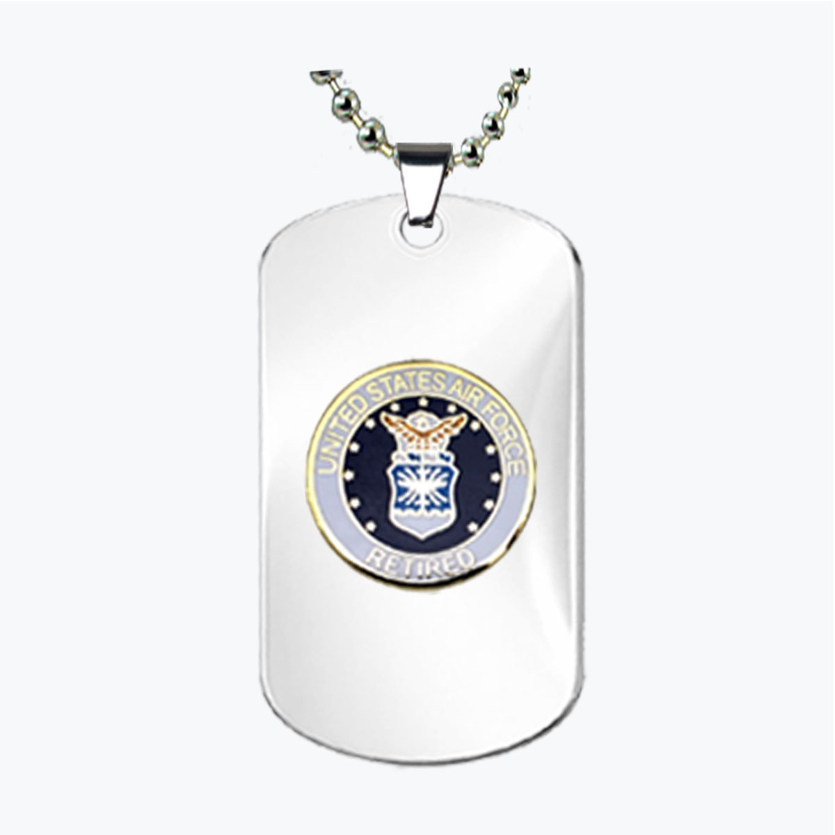 Air Force Retired Legacy Seal Gold Band Dog Tag