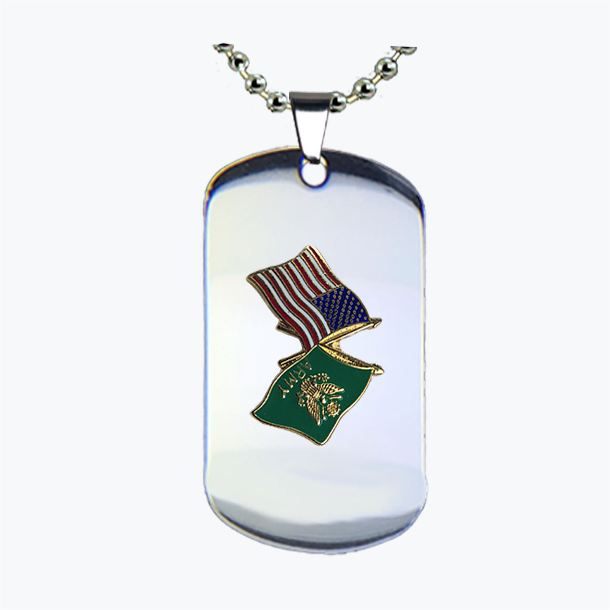 Army and American Flags Dog Tag