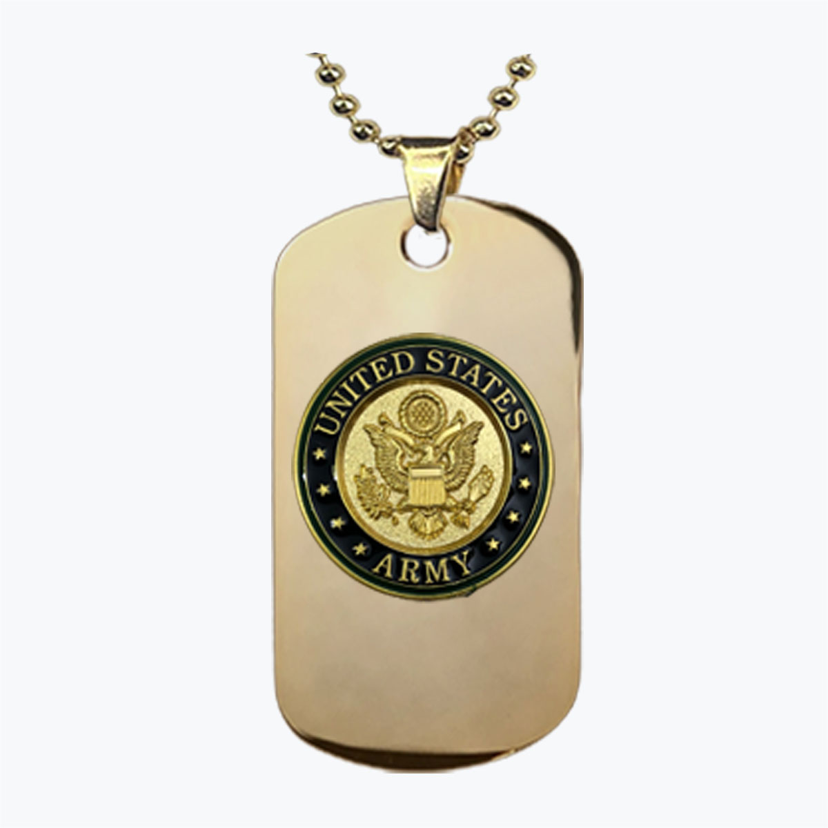 Army Insignia Gold Dog Tag