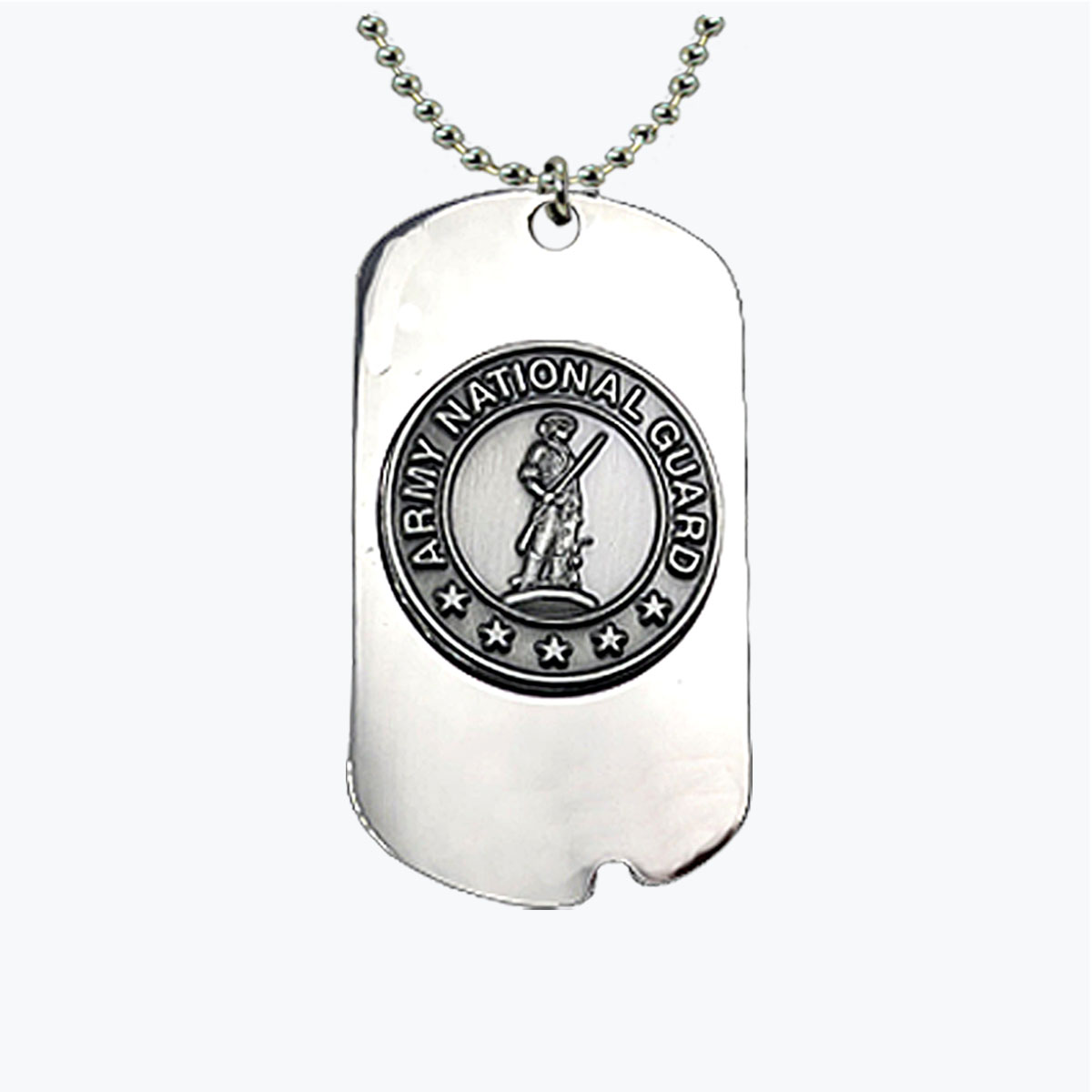 Army National Guard Minuteman Stainless Steel Dog Tag