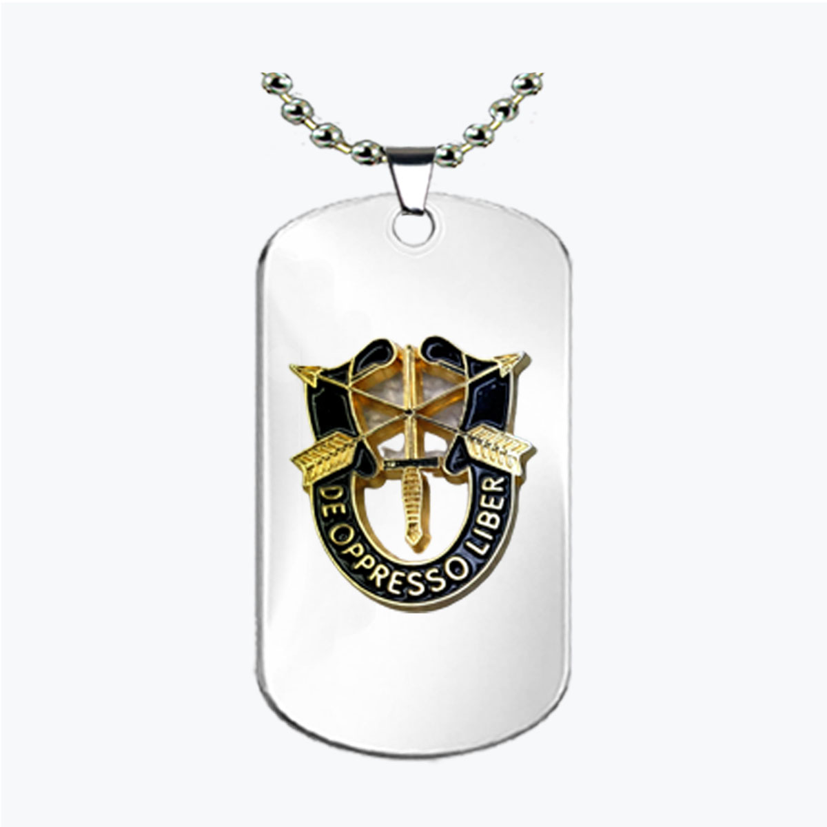 Army Special Forces Gold Stainless Steel Dog Tag