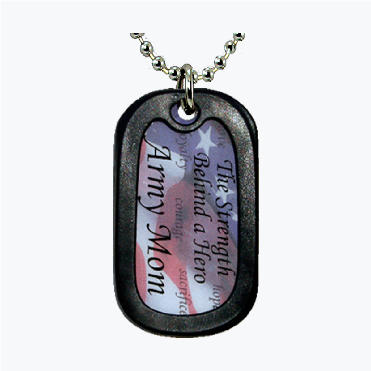 Army Strength Behind the Hero Aluminum Dog Tag
