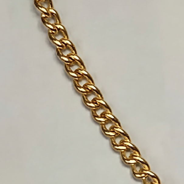 Close-up of 2.2mm Gold Stainless Curb Link Chain