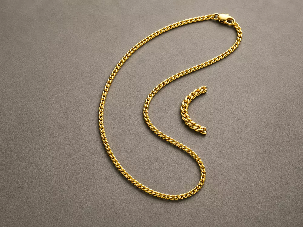 2.2mm Gold Stainless Steel Curb Link Chain