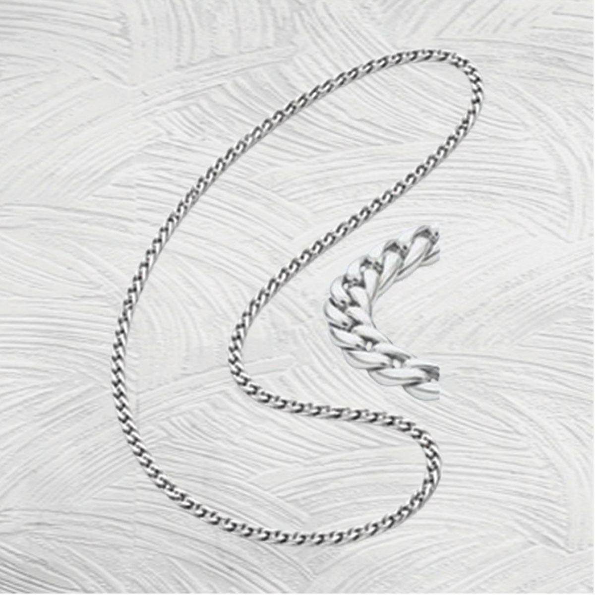 2.8mm Stainless Curb Link Chain No Clasp - 26 Inch