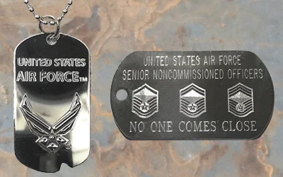 Air Force stainless steel dog tags with custom back engraving