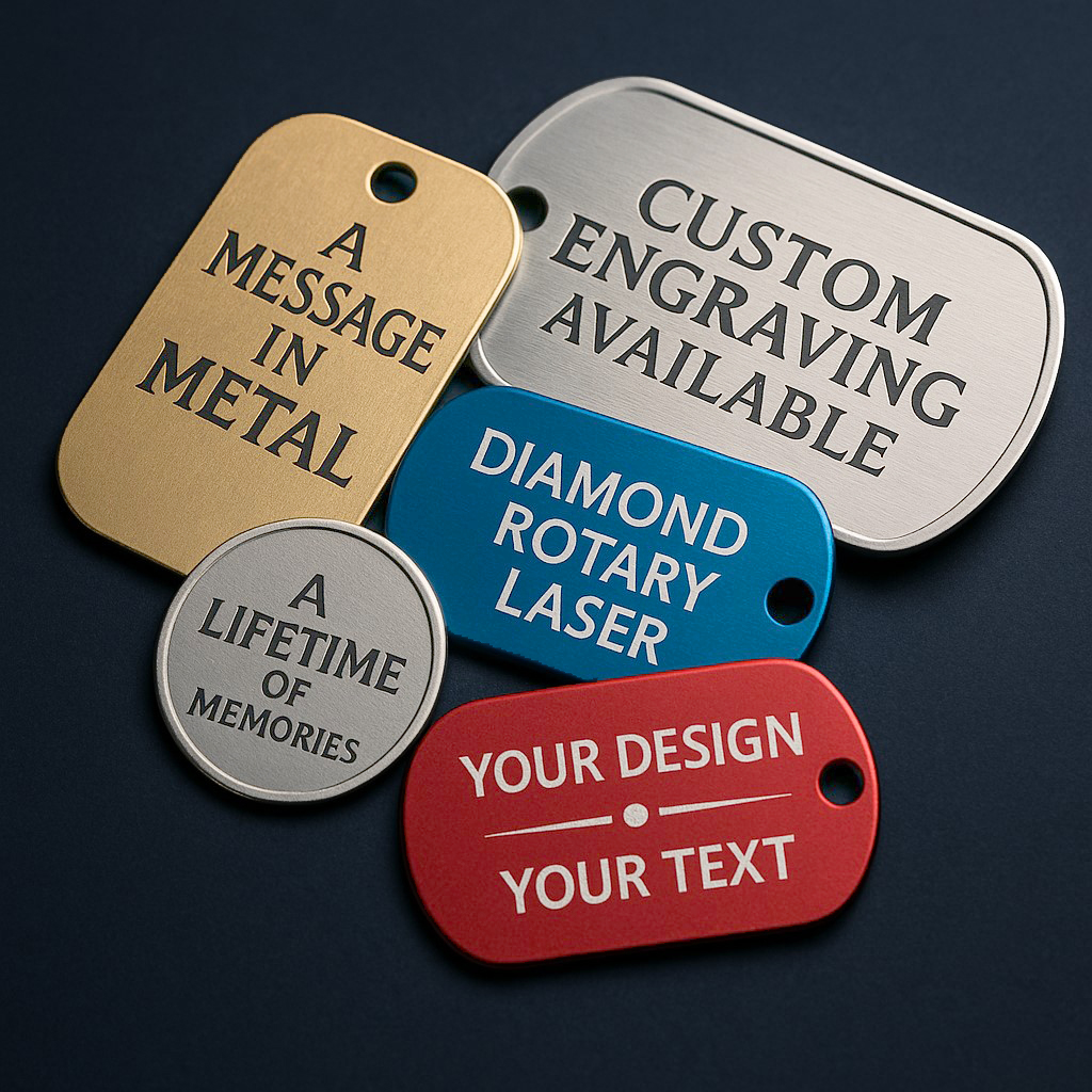 Custom engraved dog tag examples