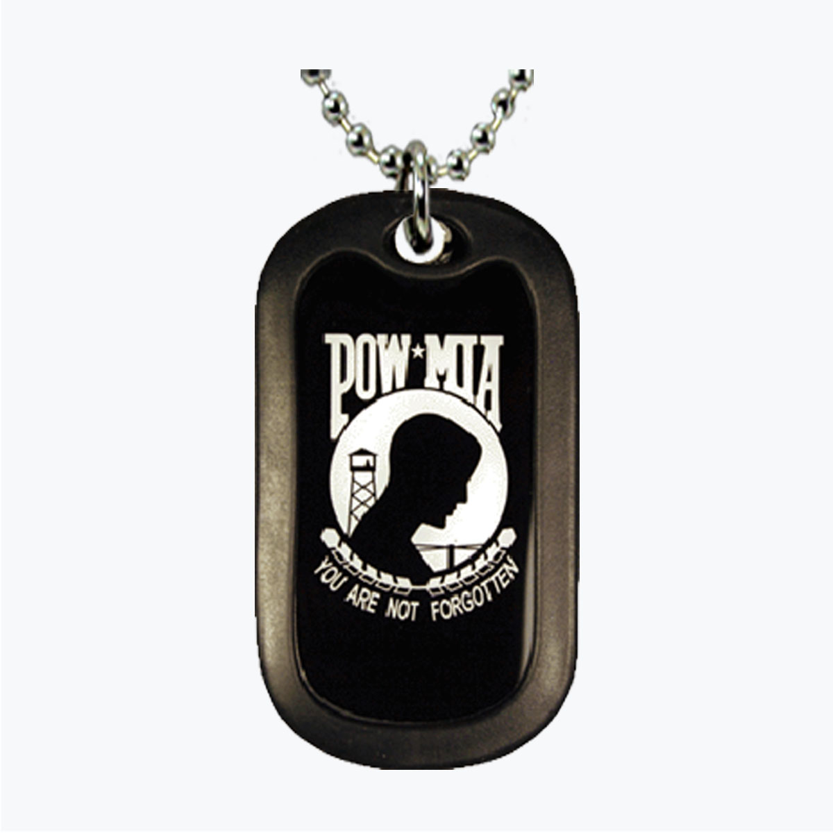 POW-MIA Black and White Dog Tag