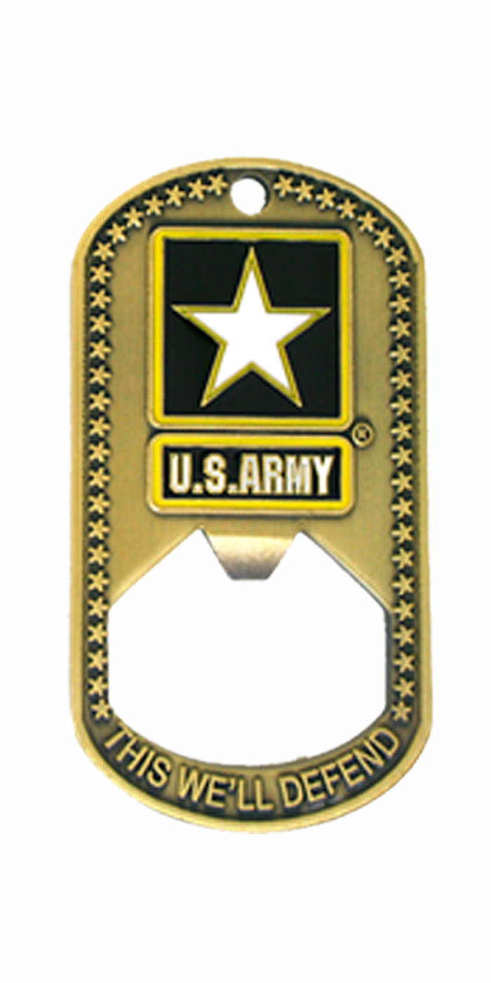 Army Warrior Ethos Bottle Opener - Front View